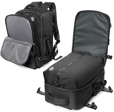 VECAVE Zaino Viaggio Sottovuoto Ryanair 40x20x25 Aereo Bagaglio a Mano Borse da Cabina Donna con Compressione Sottovuoto Impermeabile Zaini Casual Laptop Daypack Nero