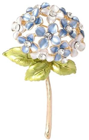 Robuste Hortensien-Brosche, vielseitiger Schmuck-Anstecker, entworfen für modebewusste Frauen in professionellen Umgebungen, Metall