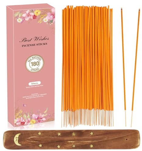 Coffret d'encens, 180 bâtonnets d'encens avec Support en Bois, 9 parfums Coffret Cadeau d'encens pour Femmes, Cadeaux de Noël, bâtonnets d'encens pour la Relaxation, la méditation et Le Parfum