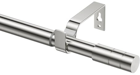 Ausziehbare Gardinenstangen, 72–280 cm, 19 mm Durchmesser, gebürstete Nicekl-Gardinenstangen für Ösenvorhänge, Metall-Gardinenstange mit zylindrischen Enden, verstellbare Gardinenstange für Fenster