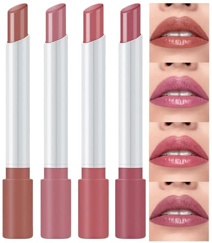 4pcs Lipstick Makeup Set - Lipsticks for Older Women, Tinted Lip Balm, Long-Lasting, Waterproof, High-Pigmented Lip Makeup
