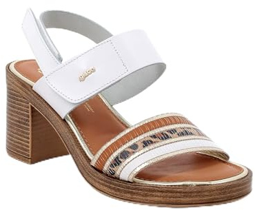 IGI&Co 1194422 Damen-Sandalen mit Absatz, Fußbett aus Leder, Weiß, 37 EU