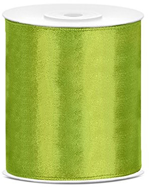 SATINBAND 25m x 100mm 10cm breit Geschenkband Band Satin Hochzeit Tischläufer (apfelgrün)