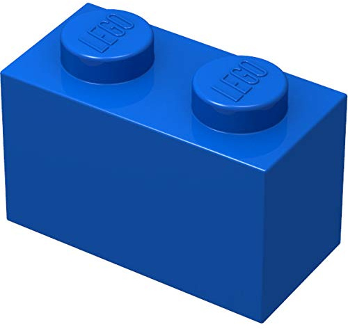 LEGO Classic 100 Stück 1x2 Steine (3004) mit Steinetrenner (blau)