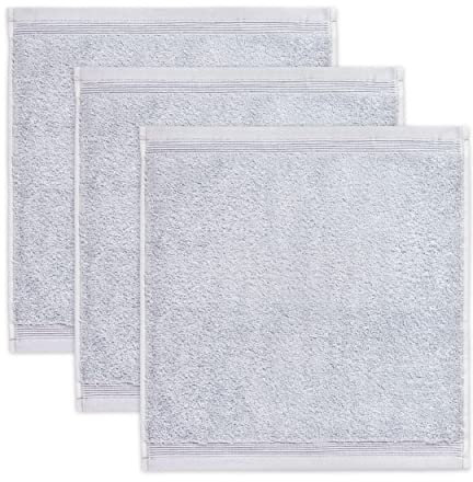 möve Superwuschel Seiftuch 30 x 30 cm aus 100% Baumwolle, silver 3er Set