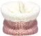 TOSKATOK enfants filles hiver côtes point de graine thermique chaud confortable polaire doublé cache-cou Snood écharpe avec chapeau ensemble-Taille unique-Echarpe nude