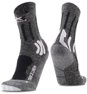 X-Socks Trek X Linen Trekkingsocken mit Leinenmischung, 45-47 | Natürlicher Kühleffekt durch Leinenanteil, Achillessehnen-Protektor 4.0, 14 Schutzfunktionen, für Damen und Herren
