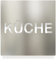 Edelstahl Hinweis-Schild Küche - selbstklebend & pflegeleicht - Design Piktogramm - Türschild H-64-E