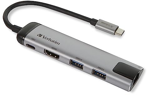 Verbatim USB-C Adapter USB 3.1 GEN 1/USB 3.0 x 2/HDMI/RJ45, 49141