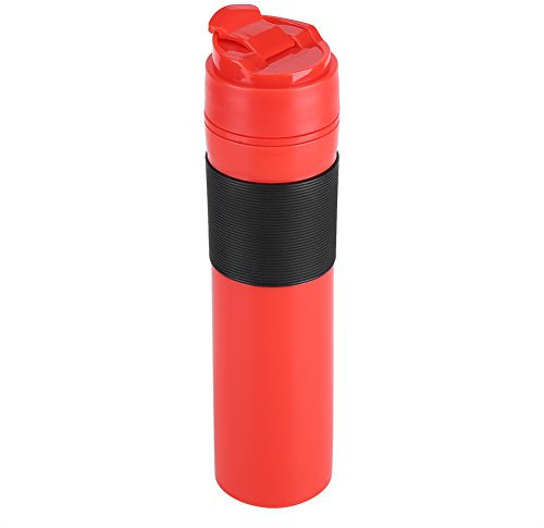 Coffee Press Maker,350ml Portable French Press Plunger Coffee Mug Coffee Maker Water Cup for Commuter,Camping, Outdoors/Office (2 colors)(Red)