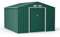 BillyOh Ranger Apex 9x10 Shed, Dark Green - Galvanised Steel Garden Storage Box for Tools & Bike with Vents, Foundation Kit - Lockable 2 Door Metal Shed for Outdoor Storage Cabinet Solution