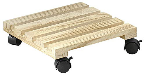 KESPER 69102 Pflanzenroller aus FSC-zertifiziertem Paulowniaholz, natur, 30 x 30 x 8 cm