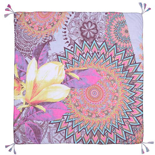 Lina & Lily Quadratischer Schal für Frauen mit vielen Mustern Blumen geometrische Stammes Aztekischer Paisley (L2)