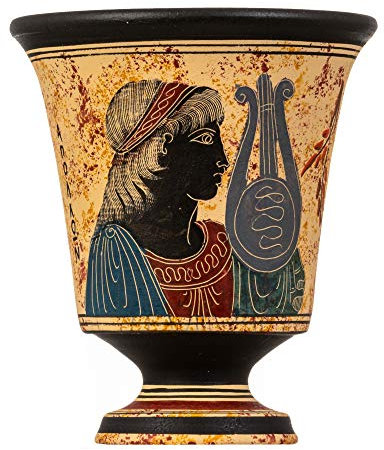 BeautifulGreekStatues Pythagoras Tasse der Gerechtigkeit Pythagoräischer fairer Becher Altgriechischer Gott Apollo handgemalte Keramik