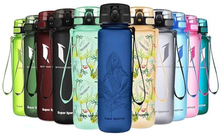 Super Sparrow Bouteille d'eau - Gourde - 750ml - sans BPA - Convient pour Le Sport, la randonnée, l'école, Le Bureau, en Plein air