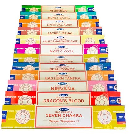 Nature's Own Satya Sai - Varillas de incienso (12 unidades, 15 g cada uno)