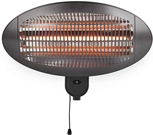 HOME It® Chauffage de Terrasse Infrarouge Mural 2000W – Chauffage Extérieur Électrique avec 3 Niveaux de Puissance – Étanche IP34 – Facile à Installer