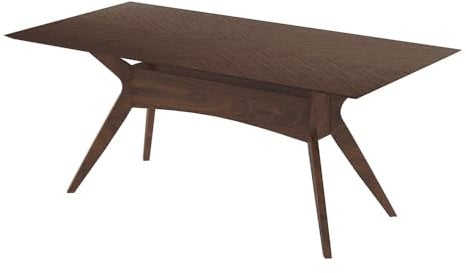 Selsey Leonel - Esstisch, Küchentisch in Nussbaum-Optik mit Holzgestell aus Kautschukholz, rechteckig 180 x 90 cm