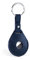 BLEEPS® Porta Airtag In Pelle Made In Italy Cover Air Tag Portachiavi Auto Custodia Compatibile Per AirTags Apple Elegante Con Anello Per Chiavi Cane Gatto Portafoglio Borsa Zaino Viaggio (Blue)