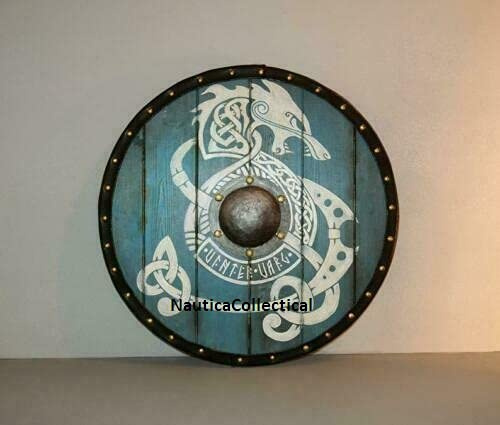 Mittelalter LARP Krieger Holz & Stahl Wikinger Rundschild Rüstung Schwerschild Mittelalter Rund Battle Krieger Schild Holz Rund Schild LARP Reproduktion Cosplay Schild