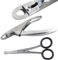 Dog Cat Pets Nails Clippers and Grooming Scissors – Semi Circular Claw Trimmers and Round tip Safety Hair Cutting Scissors