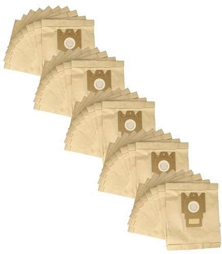 vhbw 50x Sacs compatible avec Hoover H22a, H22, H30, H36, H52, H60, H60S aspirateur - papier, Typ M, 28cm x 19,5cm couleur sable