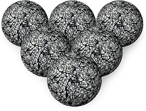 URMAGIC 6 Pcs Mosaic Sphere Balls, 6cm Decorative Orbs Set,Table Centerpiece Balls,Round Decorative Glass Balls,Ball Sculpture Figurines,Mosaic Deco Balls for Bowls Vases