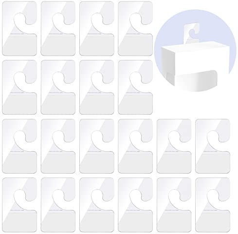 ASTER 200 PCS Clear High-Adhesive Folding Hang Tabs Hooks, Portable Mini Sticky Hanger Tabs J-Hook, Adhesive Tag Hooks for Store Retail Small Sale Items Display