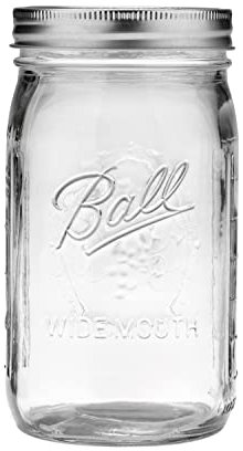 Ball Wide Mouth Quart (32 oz.) Mason Jars with Lids and Bands, for Canning and Storage, 8 Count