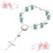 Floatdream Kreuz Christian Rosenkranz Armband, Kreuz Christian Armband, Kreuzperlenarmband, für Geburtstage, Konfirmationen, Kommunionen, Taufen, Partys (Braun)