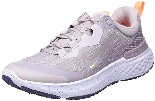 NIKE Women's W React Miler 2 Shield Sneaker, Amethyst Ash Violet Ore Atomic Orange Iris Whisper, 4 UK