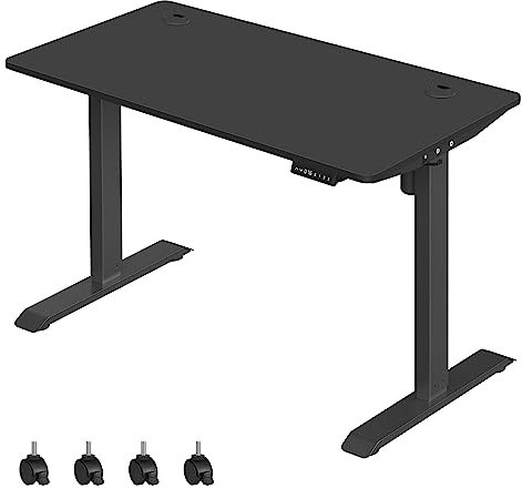 SONGMICS Höhenverstellbarer Schreibtisch elektrisch, 60 x 120 cm Tischoberfläche, stufenlos verstellbar, Memory-Funktion mit 3 Höhen, schwarz LSD101B02