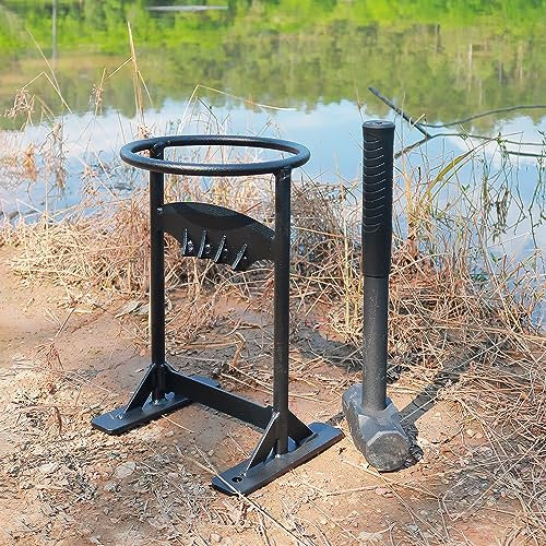 BiggerFire Firewood Kindling Splitter Carbon Steel Manual Log Splitter for Home Outdoor Camping with Hammer and Storage Bag