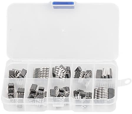 Kit Surtido de 85 Piezas IC 10 Tipos de Chips de Circuito Integrado Chips IC que Incluyen NE555 LM324 LM393 UA741 ULN2803 LM358 LM386 NE5532 ULN2003 PC817