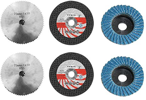 75mm Diameter 10mm Bore Grinding Disc Multifunction Electric Angle Grinder Attachment HSS Carbite Cutting Polishing Disc