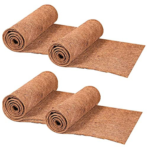 EIMQUVW 4 Rollen 40 cm x 100 cm Kokosfaser-Auskleidung Rolle Kokosfaser rutschfest Eis und Schnee Teppich Matten Natürliche Kokosfaser Liner Blätter Teppich Tier Haustier Pad