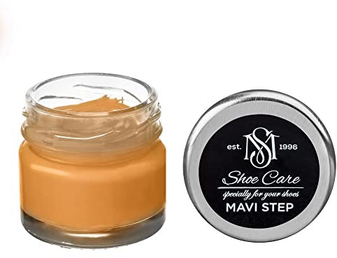 MAVI STEP Crème de Beauté pour Chaussures en Cuir à Base de Cire - 151 Jaune Modéré