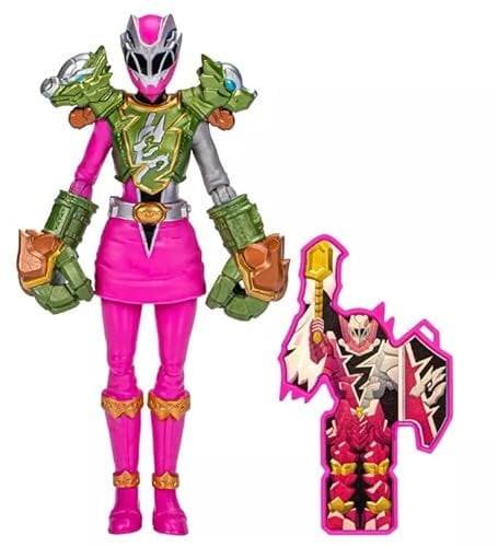 Power Rangers Figurine Dino Fury Smash Armor Pink Ranger de 15,2 cm inspirée de la série télévisée avec Accessoires d'armes pour Enfants de 4 Ans et Plus