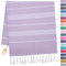 TOWELAND Weiches und strapazierf higes Baumwolltuch für Sauna Yoga Strand 100% Baumwolle perfekt kann als Saunatuch Handtücher Strandtuch oder Badetuch (Lilac, Striped Model (100 x 180))