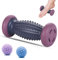 ZSMJAER Massage Voute Plantaire Parfait, Rouleau Massage Pied Avec 2 Massage the Balls, Masseur Pieds, Soulage Les Plantes de Pied Douloureuses et La Tention Musculaire (Pourpre)
