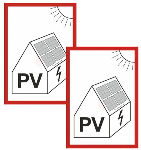 notlok Safety Work - 2x Segnale Fotovoltaico [ 15 x 20 cm ] - Pannello in PVC | Resistente agli agenti atmosferici - per uso interno ed esterno