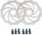 Yongness Rotor de freno de disco de bicicleta, rotor de freno Plata de 180mm, paquete de 2 con 12 tornillos, rotor de freno de acero inoxidable, compatible con Shimano Tektro Avid Magura Hayes