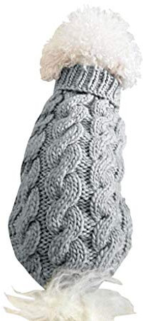 Hundepullover Rückenlänge 70 cm mittelgroße Hunde Hundepullover Englische Bulldogge (Grey, M)