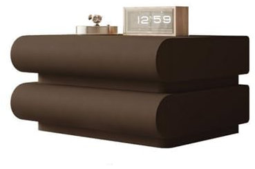 HNEJA Nachttisch aus Massivholz, großes Fassungsvermögen, umweltfreundliches Material, Nachttisch aus Leder für Schlafzimmer (Braun 40 * 40 * 40)