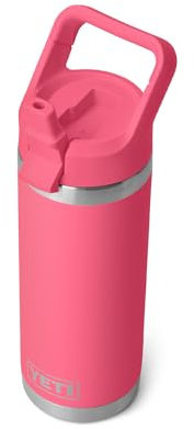 YETI Rambler Bouteille isotherme en acier inoxydable avec bouchon de paille assorti – 532 ml – Rose tropical