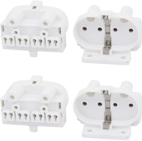 PATIKIL 2G11 Lamp Holder, 4Pcs 4-pin Tube Socket Connector H Light Socket Base for Fluorescent or LED Tube Lamp, White