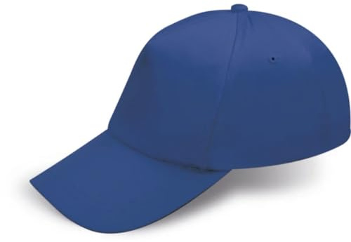 Cappellino Bambino 20 Pezzi 5 Pannelli 100% Cotone con Visiera Rigida precurvata e Chiusura Regolabile con Velcro a Strappo per Gite e Campo Estivo (IT, età, Taglia Unica, Blu Royal)