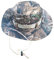 TDEOK Chapeau camouflage à bord rond, foulard à carreaux pour hommes et femmes, alpinisme, extérieur, chapeau de pêche, pare-soleil, chapeau de paille rond double face, M, taille unique