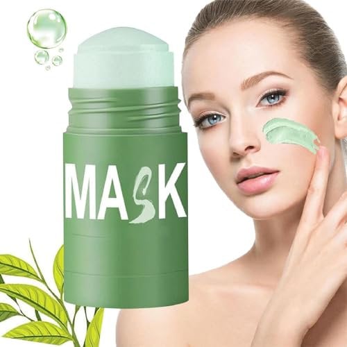 Juxek Grüner Tee Maske Stick,Juxek Grüner Tee Maske, Grüner Tee Tiefenreinigungsmaske, Mitesserentferner mit Grünem Tee Extrakt, Ölkontrolle, Aufhellung für alle Hauttypen (1PCS)