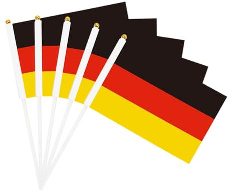 20 Stück Deutschland Flagge klein 20 x 28cm Autofensterfahnen Deutschland Fussball EM 2024 Fan Frauen & Männer, Deutschland Fahne Schwarz Rot Gold Flagge - Deutschland Fanartikel